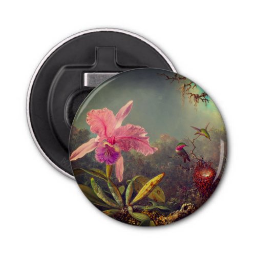 Cattleya Orchid and Three Hummingbirds Heade Bottle Opener