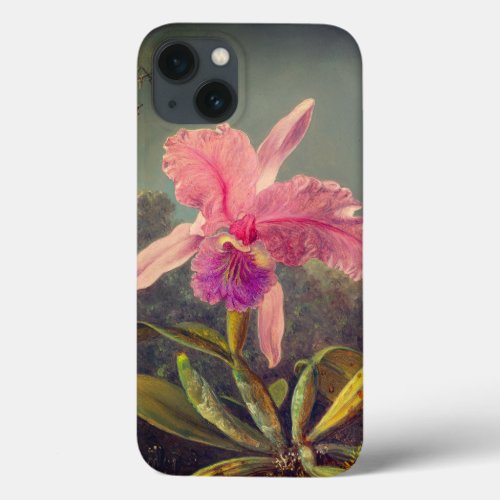 Cattleya Orchid and Three Hummingbirds Heade iPhone 13 Case