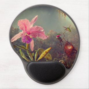Cattleya Orchid and Three Hummingbirds Heade Gel Mouse Pad