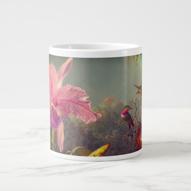 Cattleya Orchid and Three Hummingbirds Heade Giant Coffee Mug (Front)