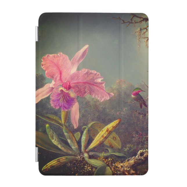 Cattleya Orchid and Three Hummingbirds Heade iPad Mini Cover (Front)