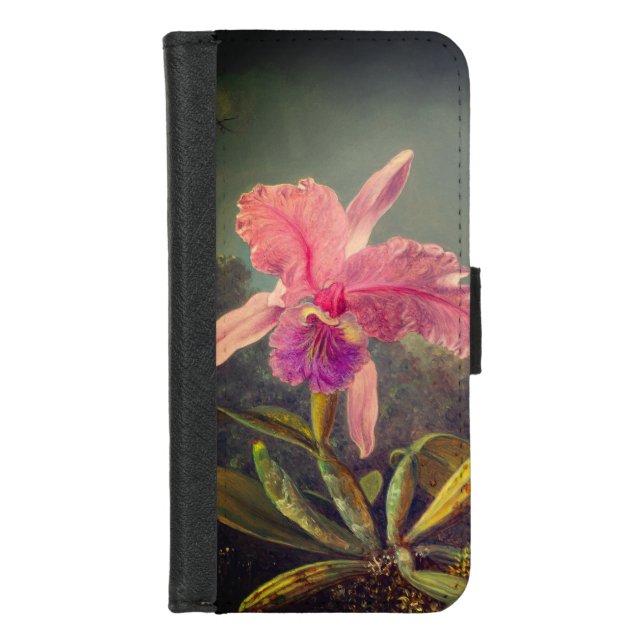 Cattleya Orchid and Three Hummingbirds Heade iPhone Wallet Case (Front)