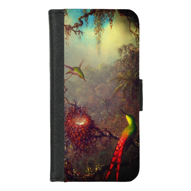Cattleya Orchid and Three Hummingbirds Heade iPhone Wallet Case (Front)