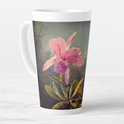 Cattleya Orchid and Three Hummingbirds Heade Latte Mug