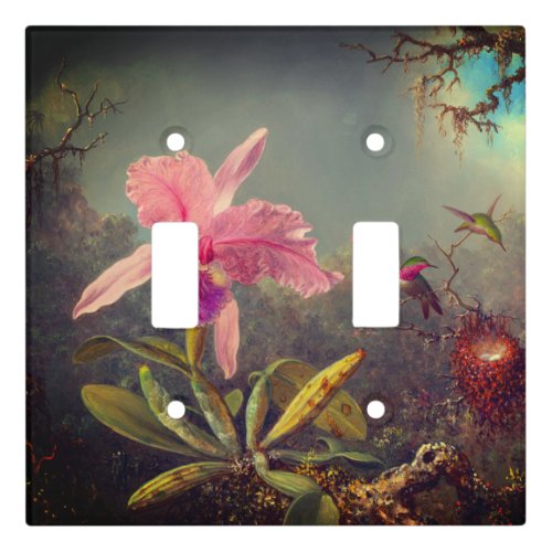 Cattleya Orchid and Three Hummingbirds Heade Light Switch Cover