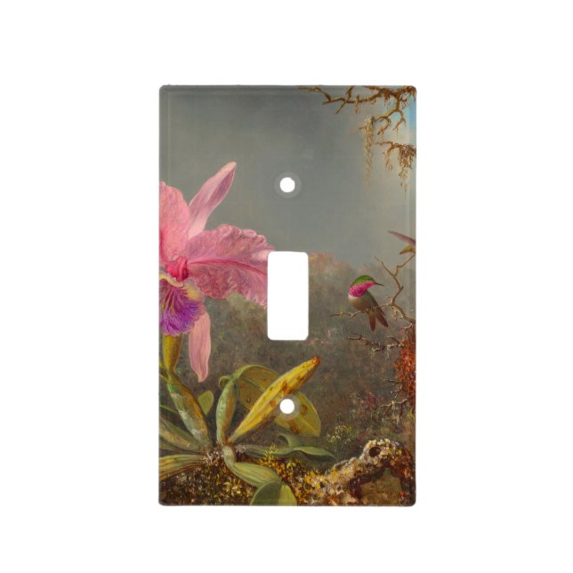 Cattleya Orchid and Three Hummingbirds Heade Light Switch Cover (Front)