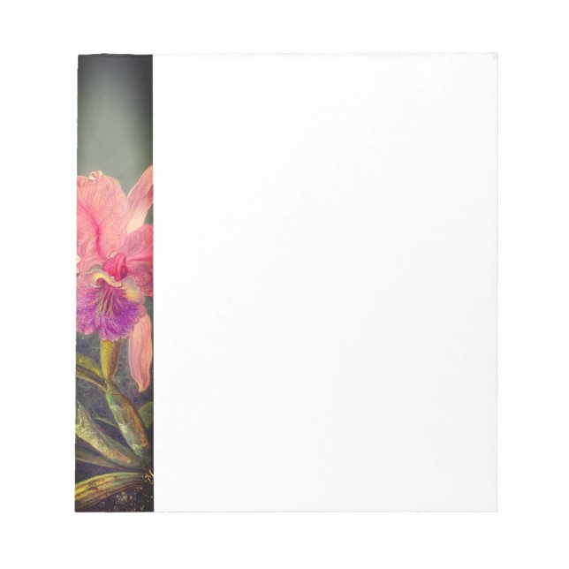 Cattleya Orchid and Three Hummingbirds Heade Notepad (Front)