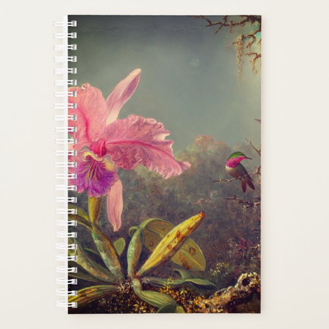 Cattleya Orchid and Three Hummingbirds Heade Planner (Front)