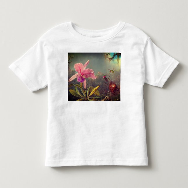 Cattleya Orchid and Three Hummingbirds Heade Toddler T-shirt (Front)