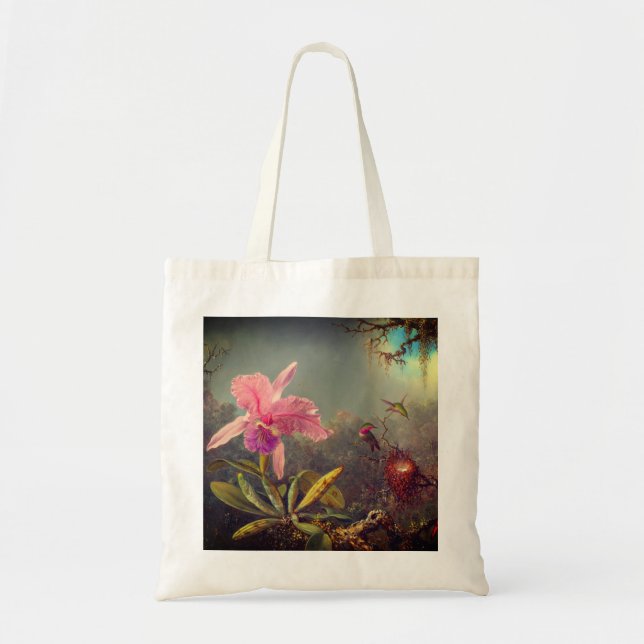 Cattleya Orchid and Three Hummingbirds Heade Tote Bag (Front)