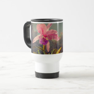 Cattleya Orchid and Three Hummingbirds Heade Travel Mug