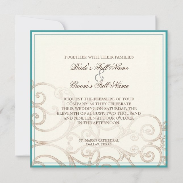 Cattleya Orchid blue - Wedding Invitation (Front)