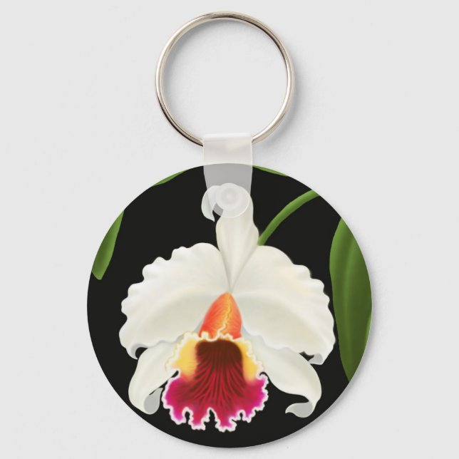 Cattleya Orchid Keychain (Front)