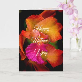 Cattleya Orchid Portrait Mother's Day Card by CreativeCardDesign at Zazzle
