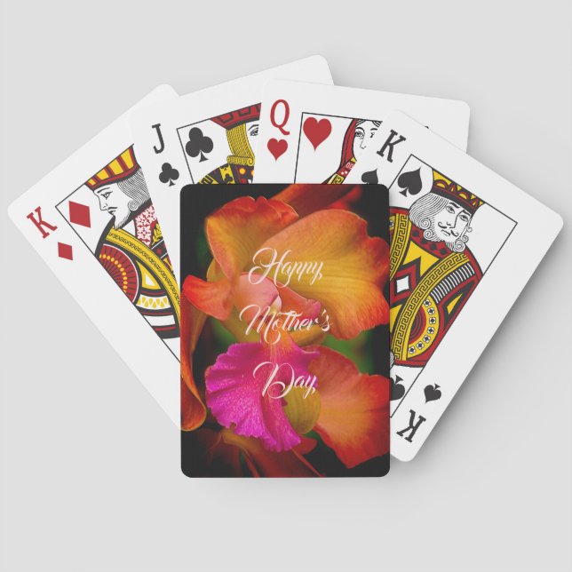 Cattleya Orchid Portrait Poker Cards (Back)