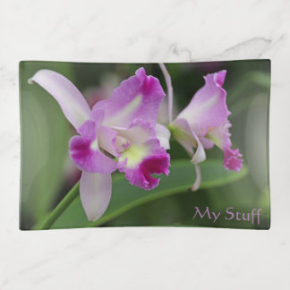 Cattleya Orchid Purple Flowers Trinket Tray