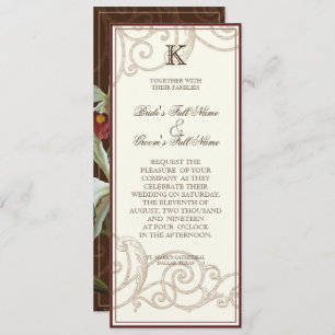 Cattleya Orchid taupe brown - Wedding Invitation