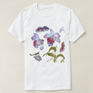 Cattleya Orchid Watercolor Print White T-Shirt