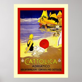 Cattolica Adriatico ~ Vintage Italian Travel Poster by VintageFactory at Zazzle