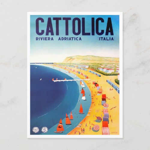 Cattolica Italy vintage travel Postcard