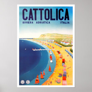 Cattolica Italy vintage travel Poster