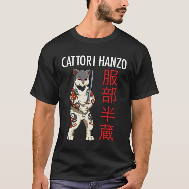 Cattori Hanzo   Samurai Cat T-Shirt (Front)