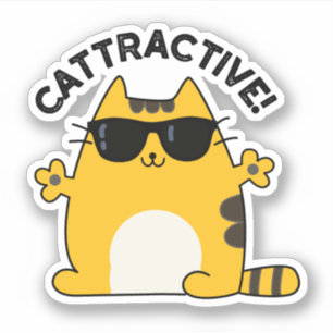 Cattractive Funny Attractive Cat Pun Sticker