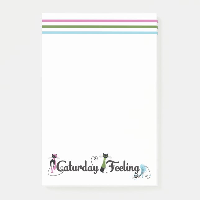Caturday Cat Lovers Post-it Notes (Front)
