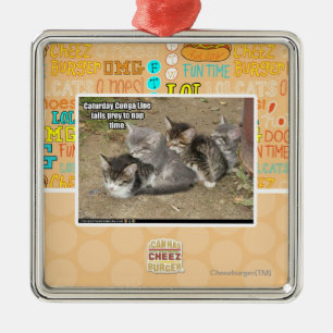 Caturday Conga Line Metal Ornament