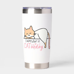 CATURDAY Funny Cat Lover Sticker Insulated Tumbler