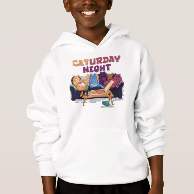 Caturday Night Hoodie (Front)