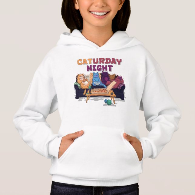 Caturday Night Hoodie (Front)