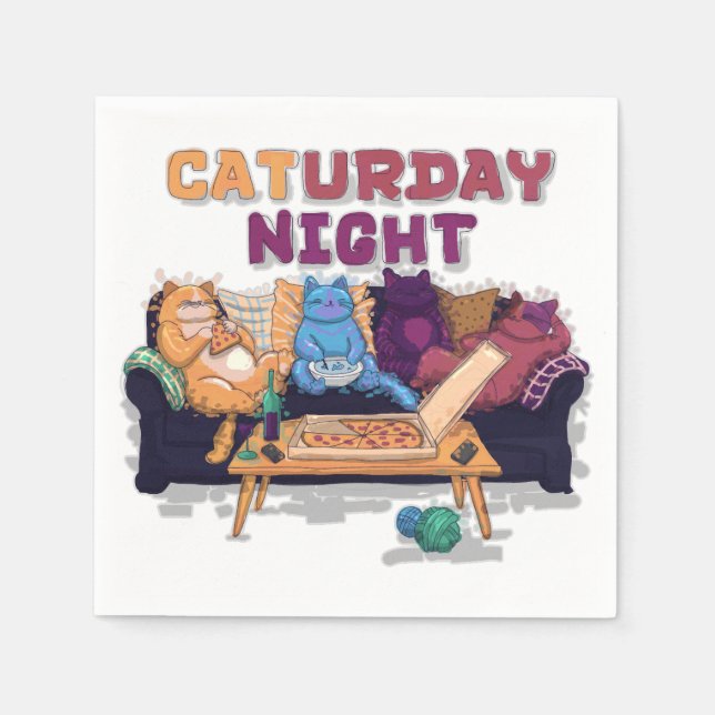 Caturday Night Napkins (Front)