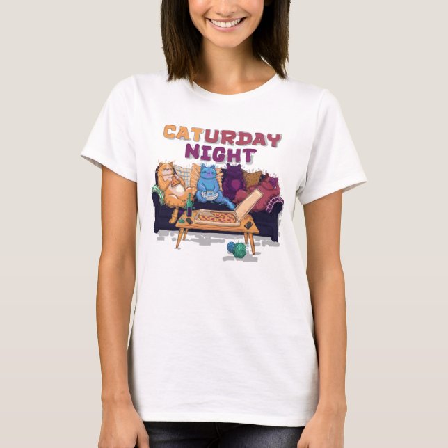 Caturday Night T-Shirt (Front)