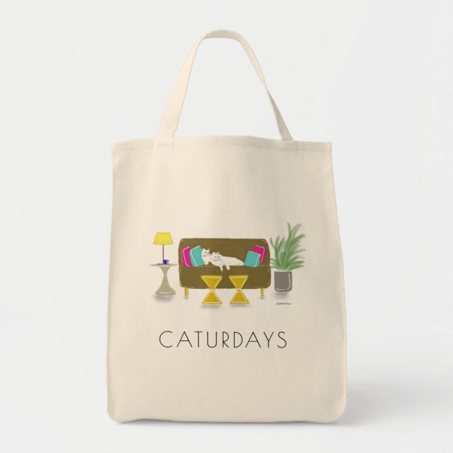 'CATURDAYS' Grocery Tote (Front)