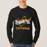 Caturn Cat in Space Planet Saturn Kitten Astronomy T-Shirt