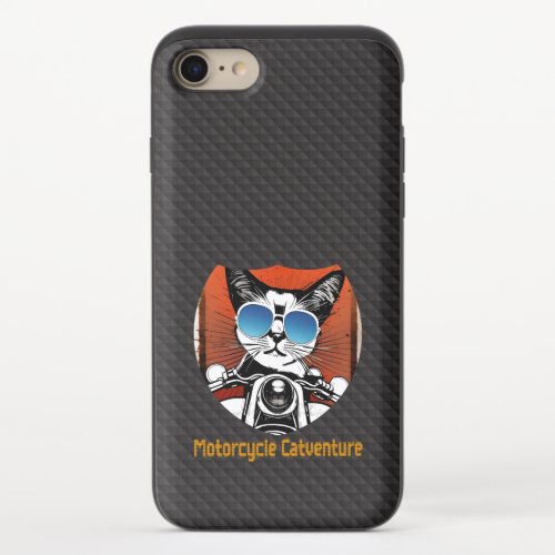 Catventure motorcycle _ Vintage motorcycle cat iPhone 87 Slider Case