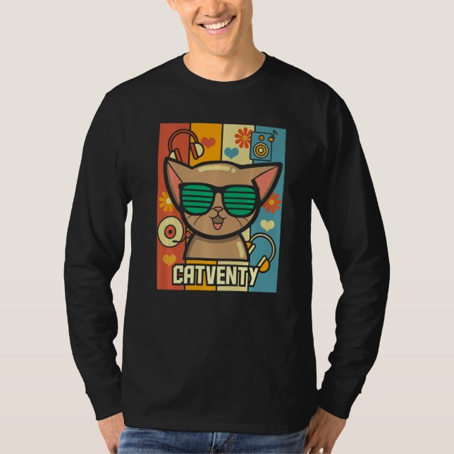 Catventy  Retro 70s Cat T-Shirt (Front)