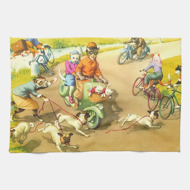 CATWALKS: A Wild Scooter Ride - Tea Towel (Horizontal)