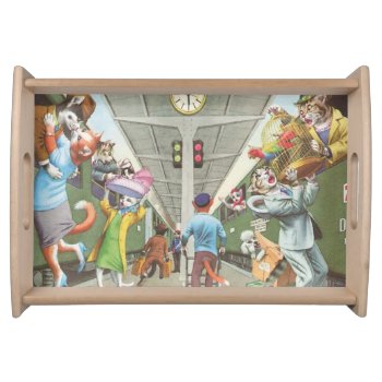 Catwalks: All Aboard- Small Tray by zebracove at Zazzle