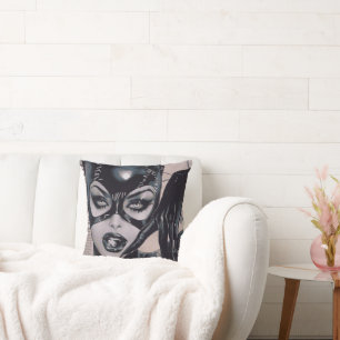Catwoman #50 Sozomaika Cover Illustration Throw Pillow