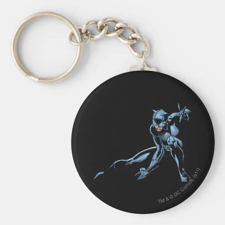 Catwoman crouches keychain Zazzle