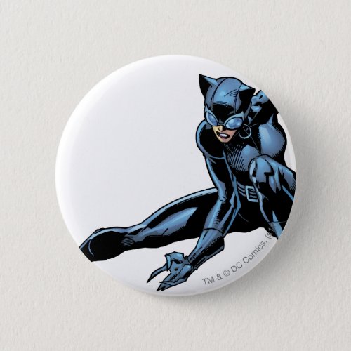 Catwoman crouches pinback button
