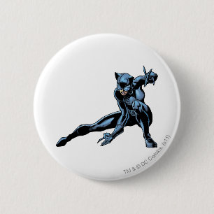 Catwoman crouches pinback button