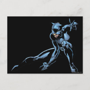 Catwoman crouches postcard