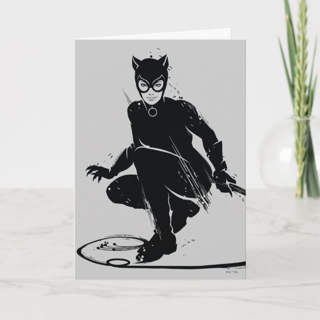 Catwoman Ink Brush Pose Card (Front)