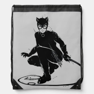 Catwoman Ink Brush Pose Drawstring Bag