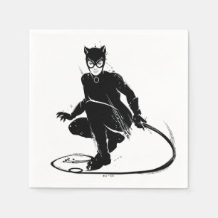 Catwoman Ink Brush Pose Napkins