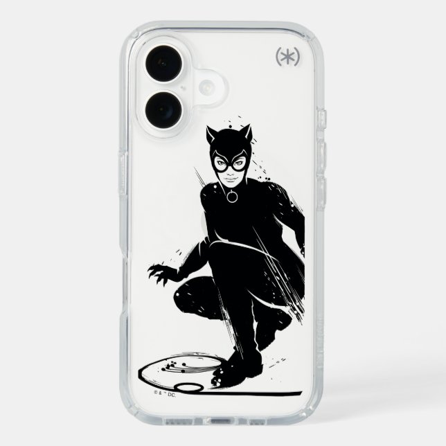 Catwoman Ink Brush Pose Speck iPhone Case (Front)