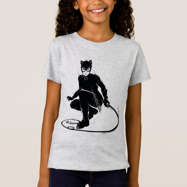 Catwoman Ink Brush Pose T-Shirt (Front)